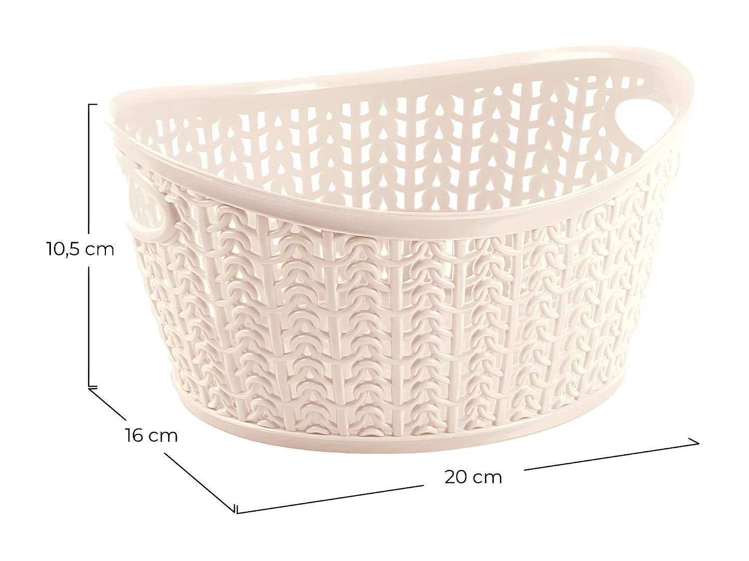 Kit 3 Cestini Ovali 1,5 Litri Beige 7house