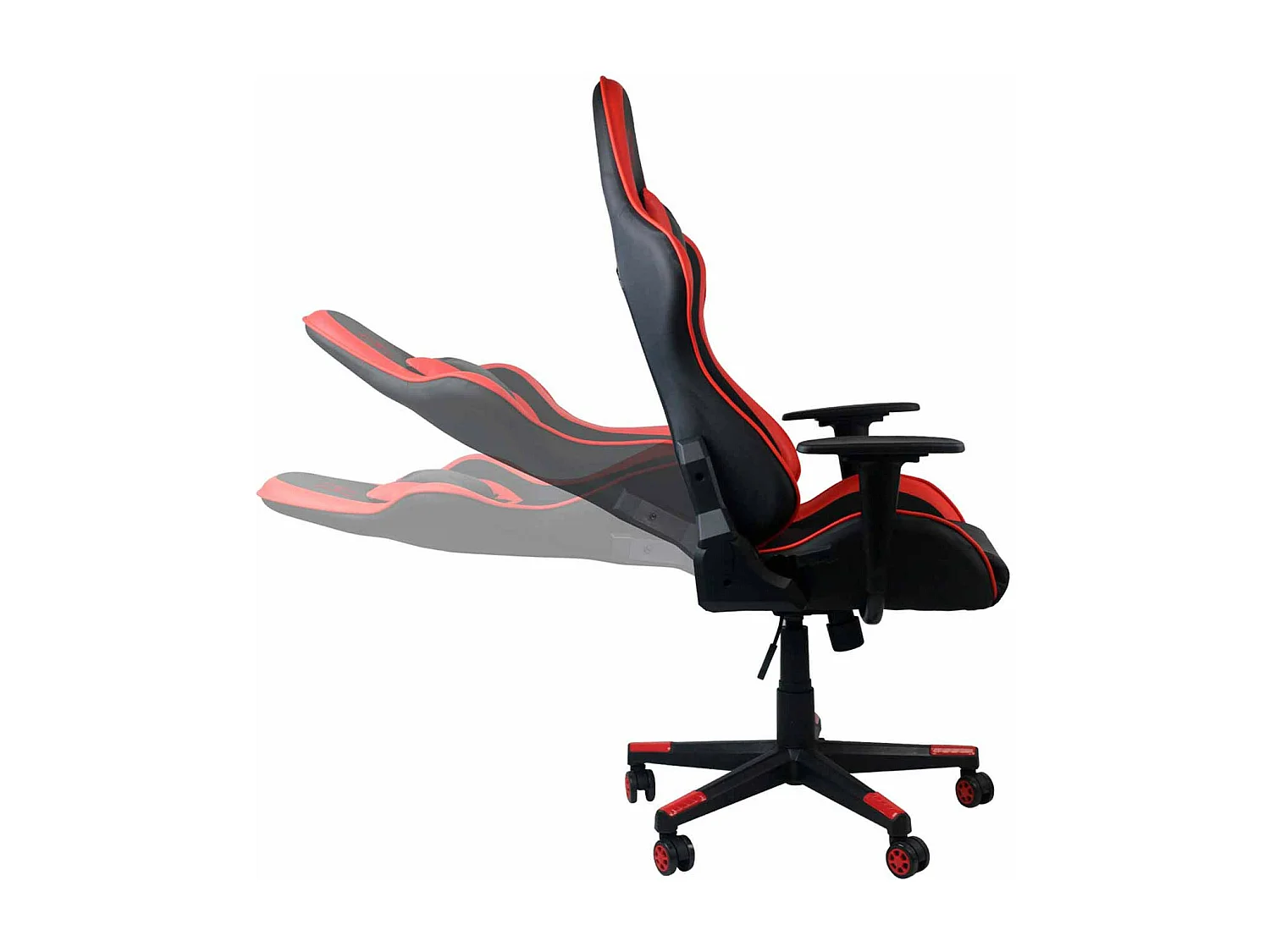 Chaise de jeu Titan 71x70,5x136cm noir/rouge Thinia Home