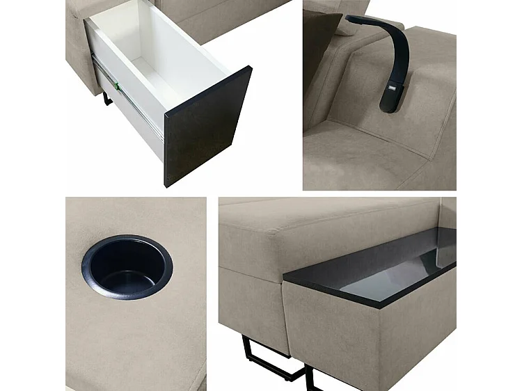 Canapé d'angle Sarasota 160, Vert, Disponible, 361x287x81cm