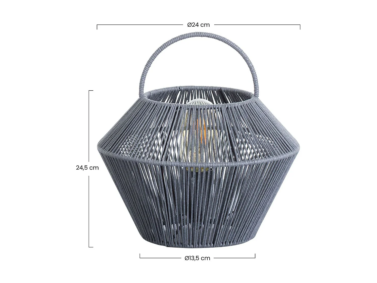 Lampe de table gris Shaoran 24x24x25cm O91