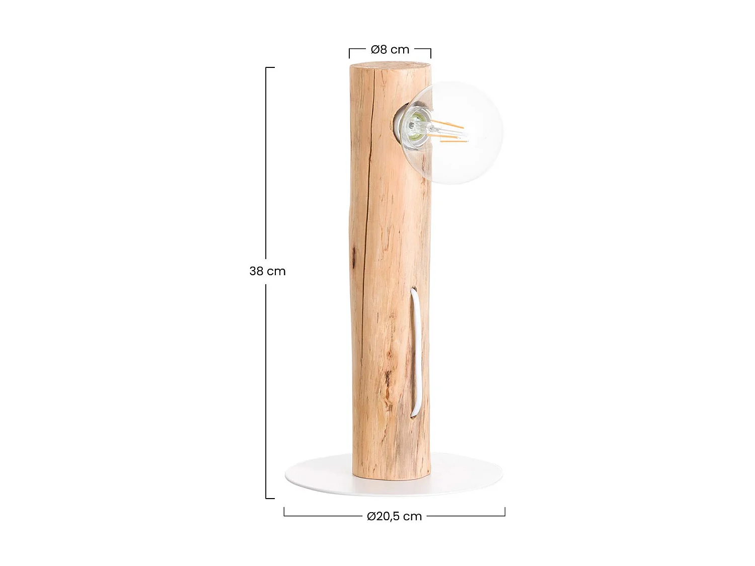 Lámpara de Mesa Natural Ink 8x8x38cm Blanca O91