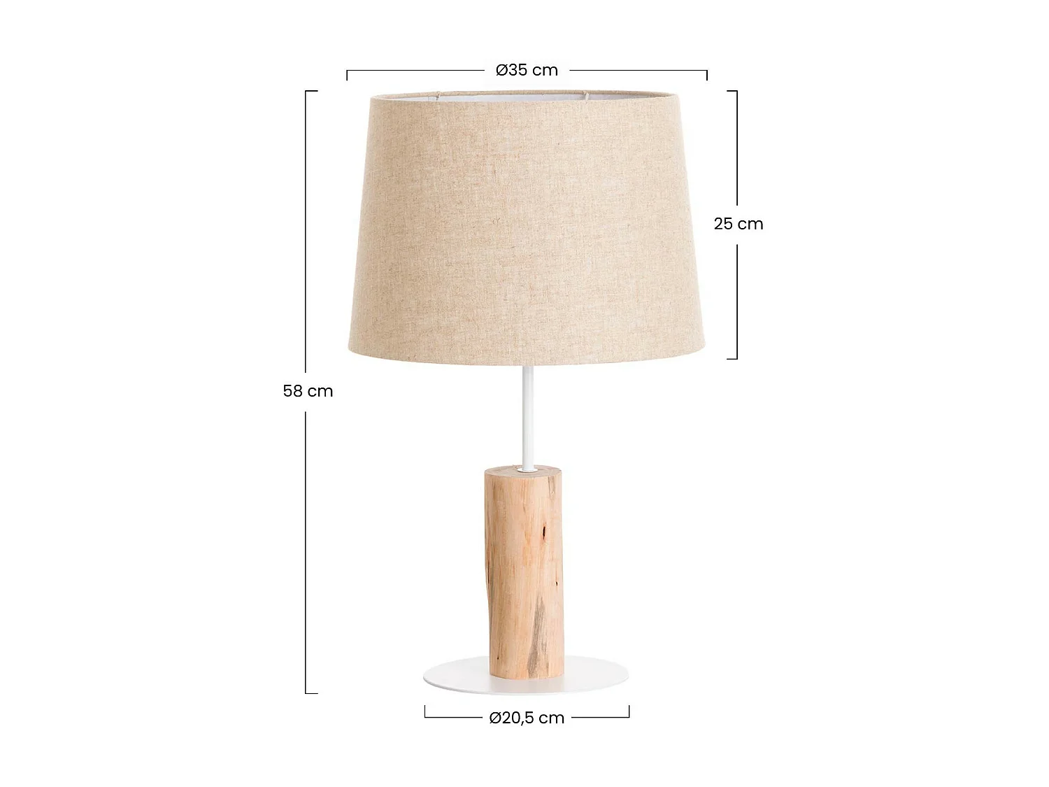 Lampada da tavolo Pristino Naturale 35x35x58cm O91