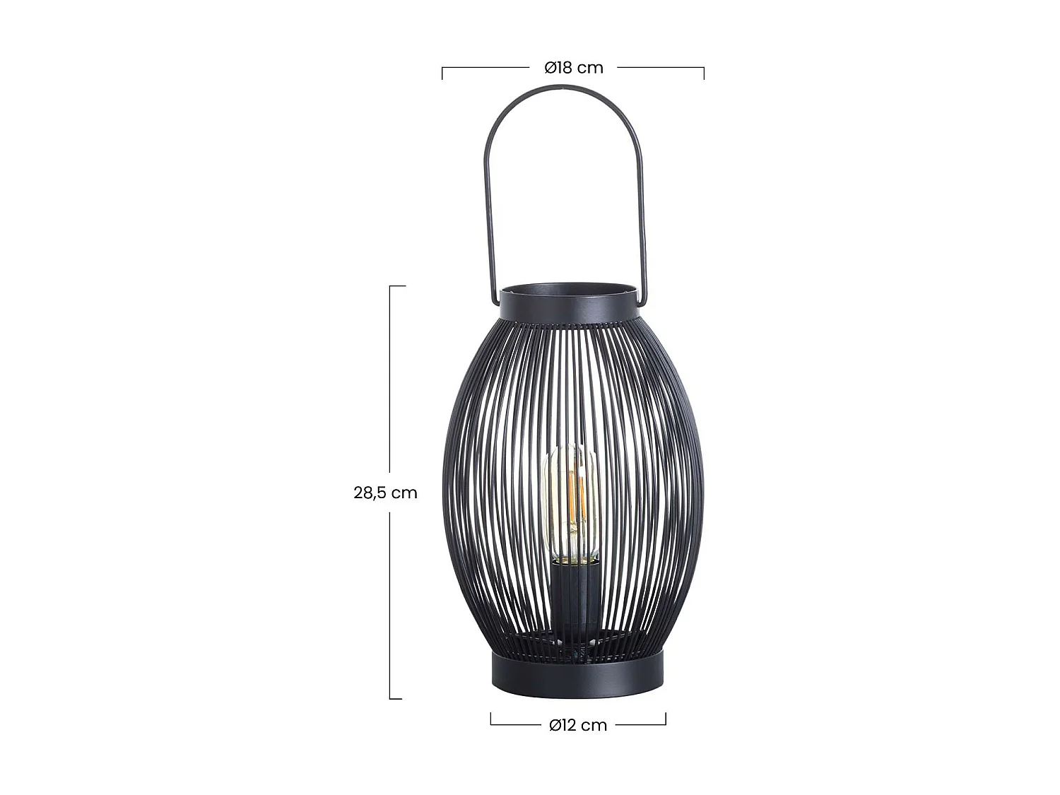 Lampe de table Shun Noir 18x18x28,5cm O91