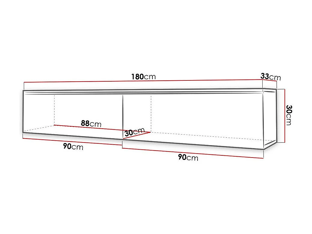 Mesa para TV Sarasota 164, 180x30x33cm