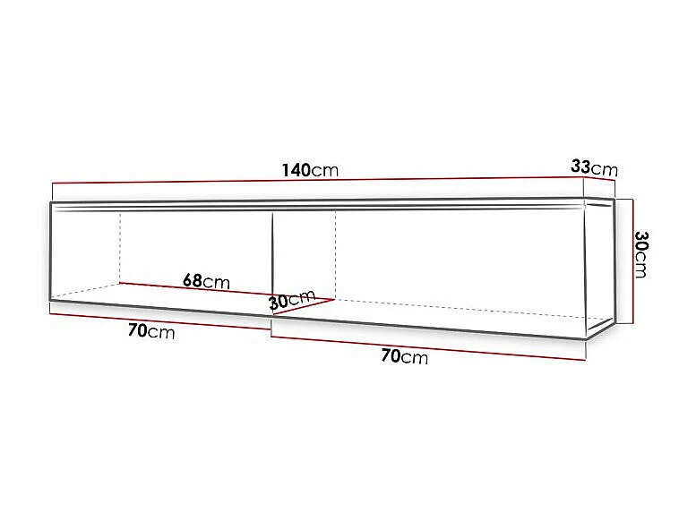 Mueble TV Sarasota 163, Grafito, 140x30x33cm