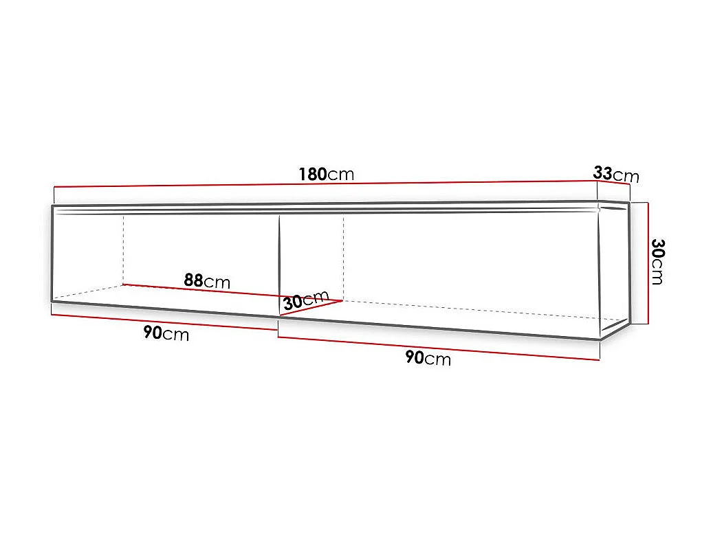 Mesa para TV Sarasota 166, 180x30x33cm