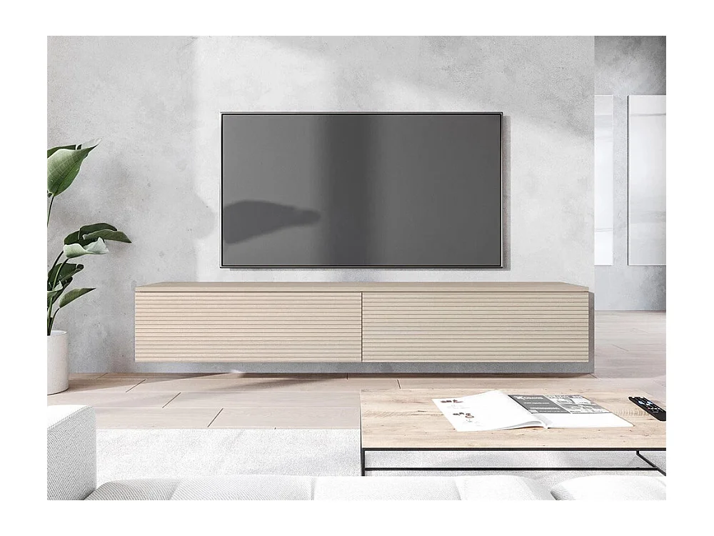 Meuble TV Sarasota 121, Chêne, Le nombre de portes: 2, 180x30x33cm