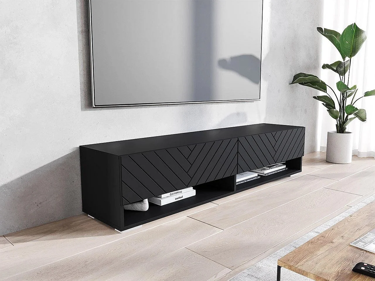 Mueble TV Sarasota 118, Grafito, Número de puertas: 2.00, 140x30x33cm