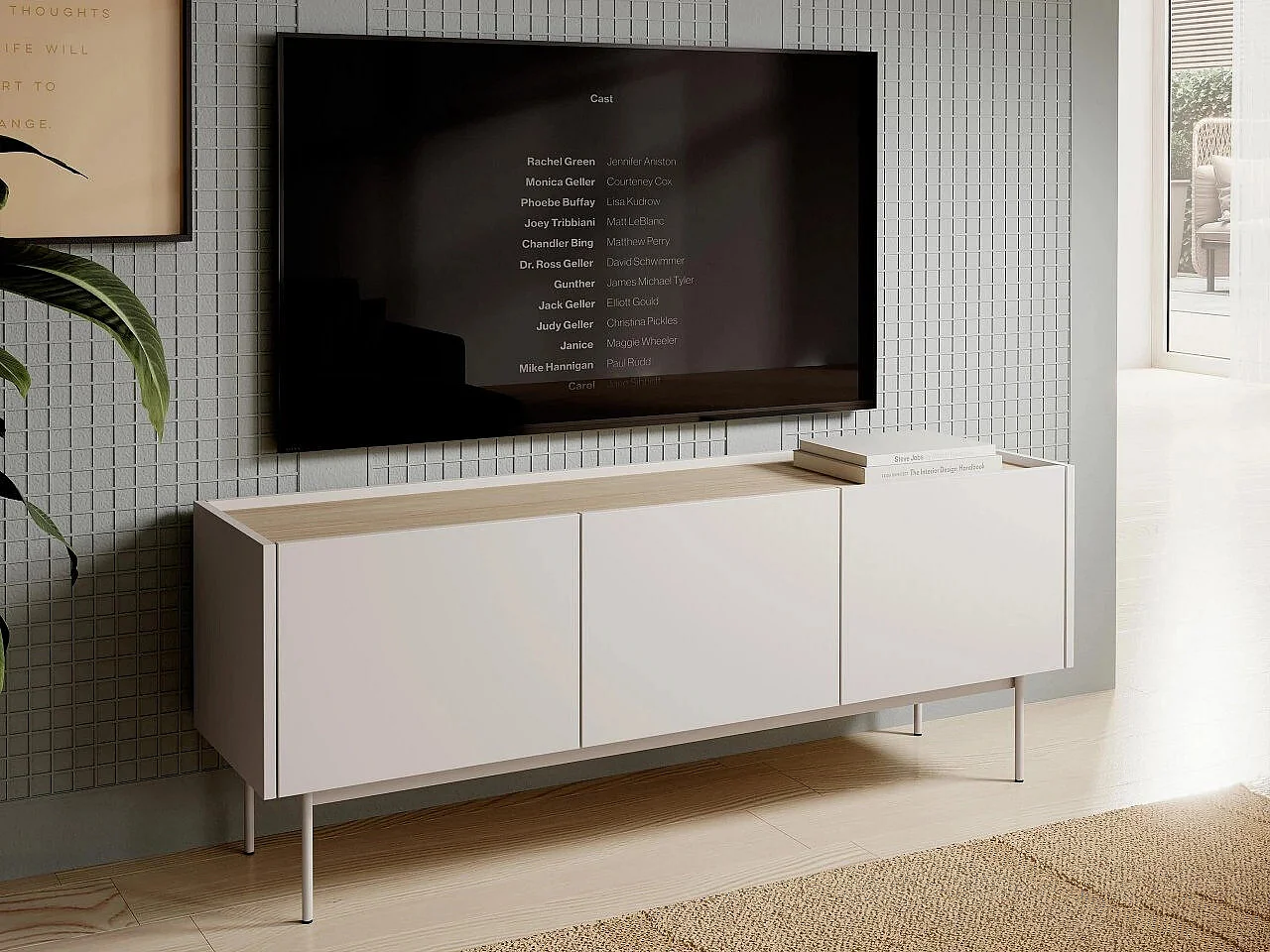 Mueble TV Lima R102, Cachemira|Roble, 144x55x37cm