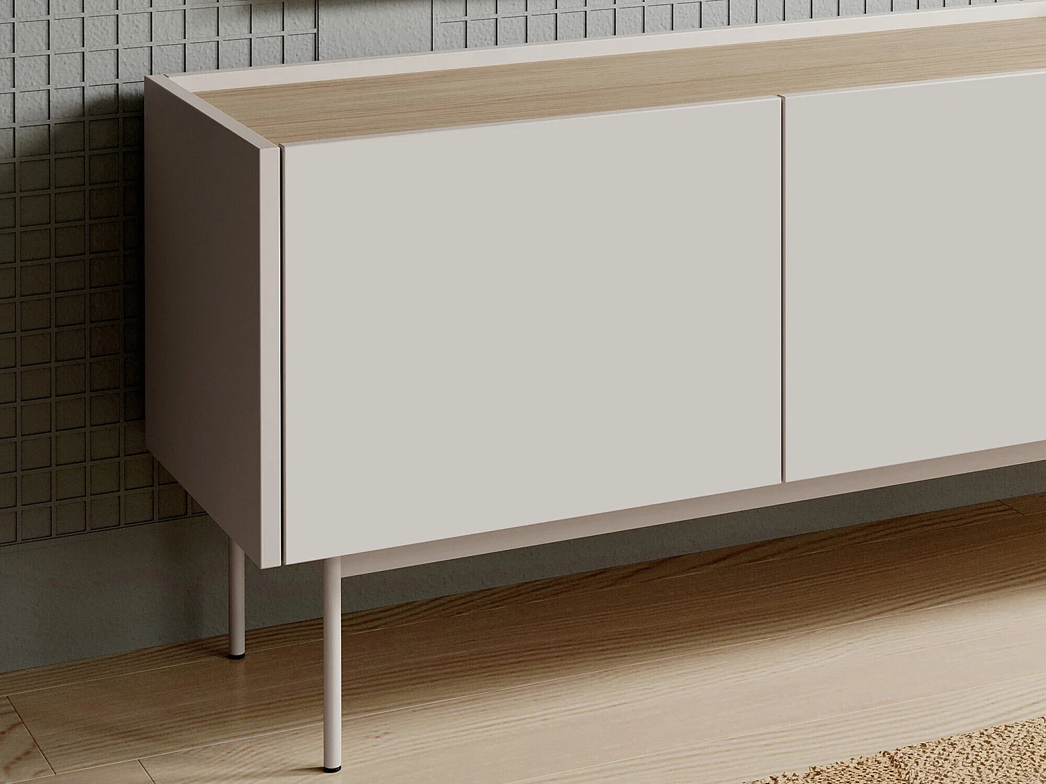 Mueble TV Lima R102, Cachemira|Roble, 144x55x37cm