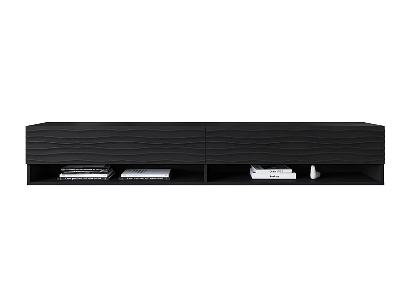 Mueble TV Sarasota 119, Negro|Grafito, Número de puertas: 2.00, 180x30x33cm