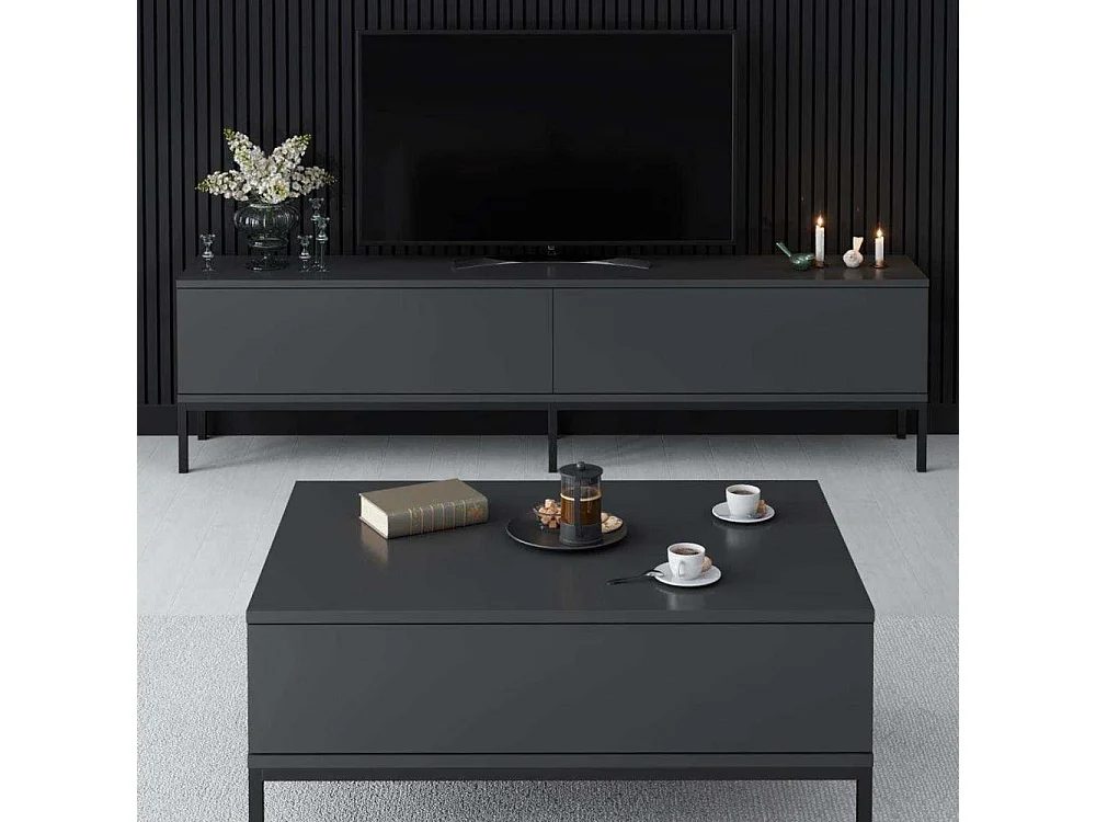 Meuble TV en aggloméré et métal Lord