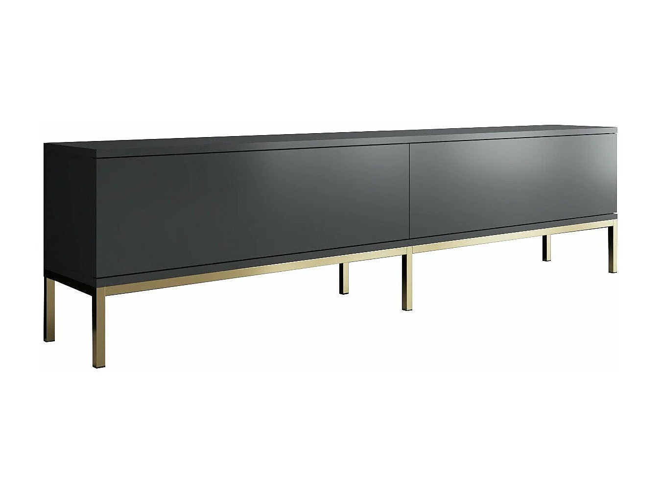 Mesa de tv Kailua Z115, Dorado|Antracita, 180x47x30cm