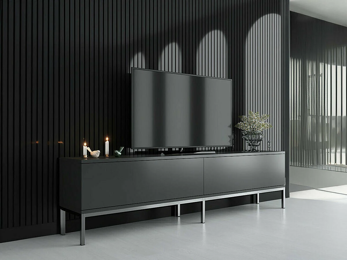 Meuble TV en aggloméré et métal Lord