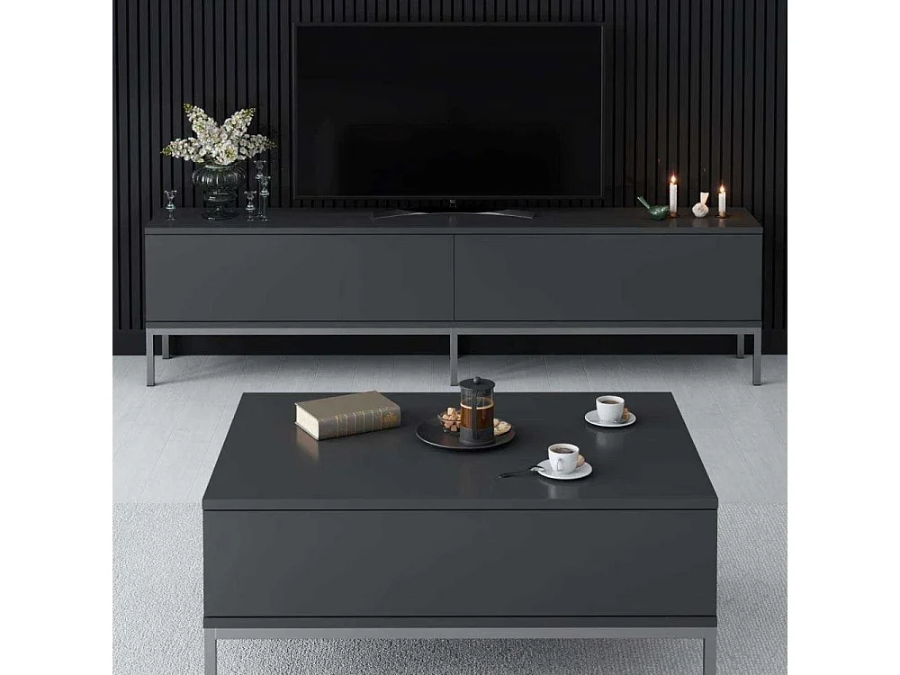 Meuble TV en aggloméré et métal Lord