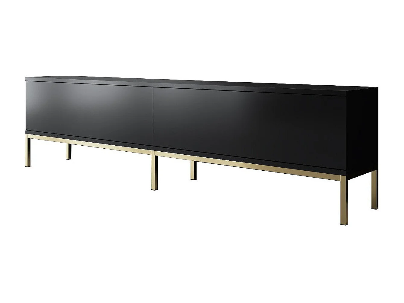 Móvel de TV – 180 x 47 x 30 cm – Preto e dourado – Painel de partículas revestido de melamina