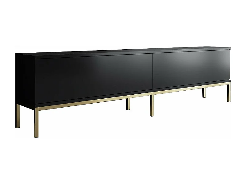 TV-Ständer – 180 x 47 x 30 cm – Schwarz und Gold – Melaminbeschichtete Spanplatte