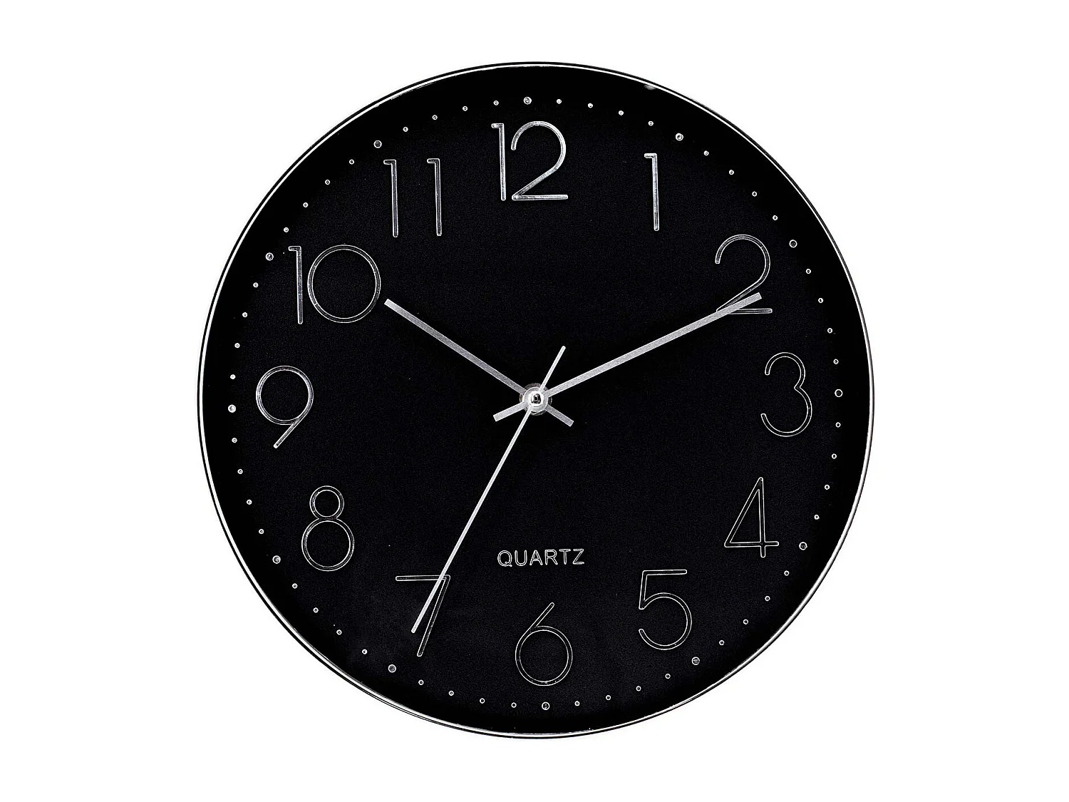 Reloj de Pared Moderno en Relieve con Esfera Negra Ø30 cm O91