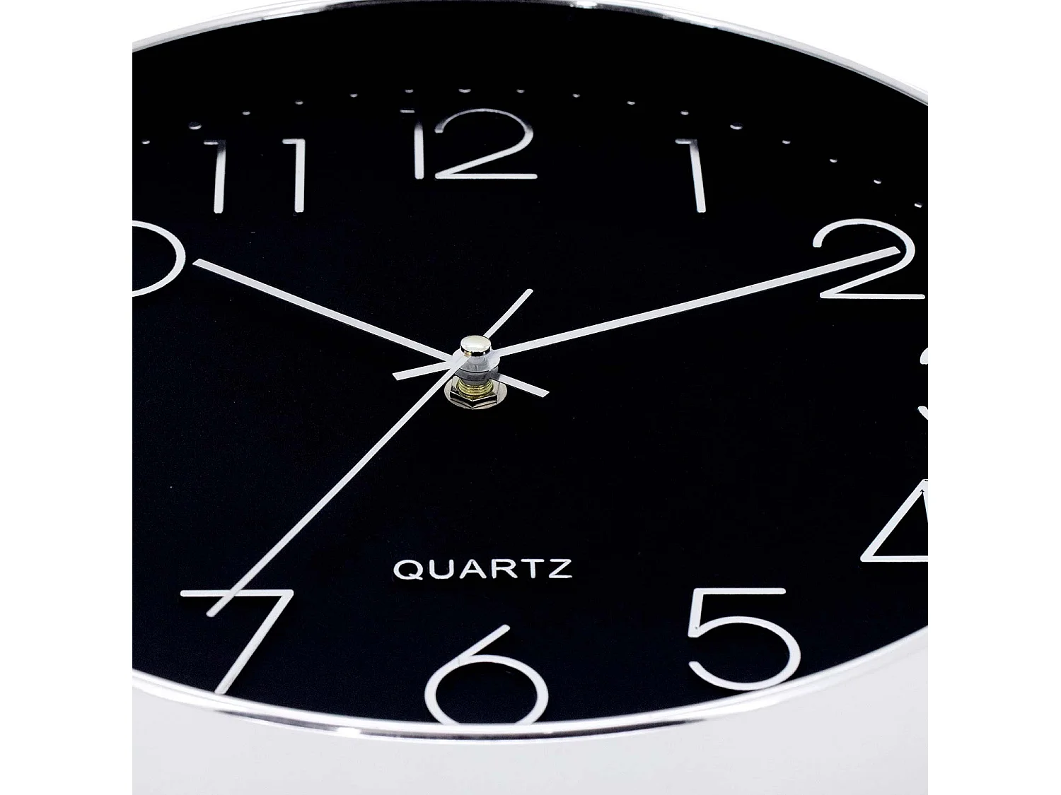 Reloj de Pared Moderno en Relieve con Esfera Negra Ø30 cm O91
