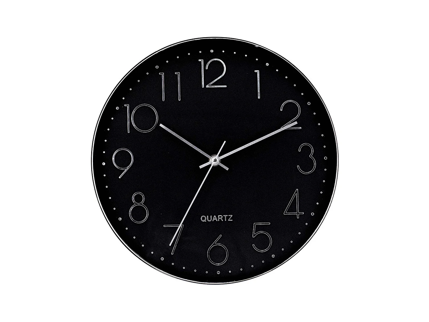 Reloj de Pared Moderno en Relieve con Esfera Negra Ø30 cm O91
