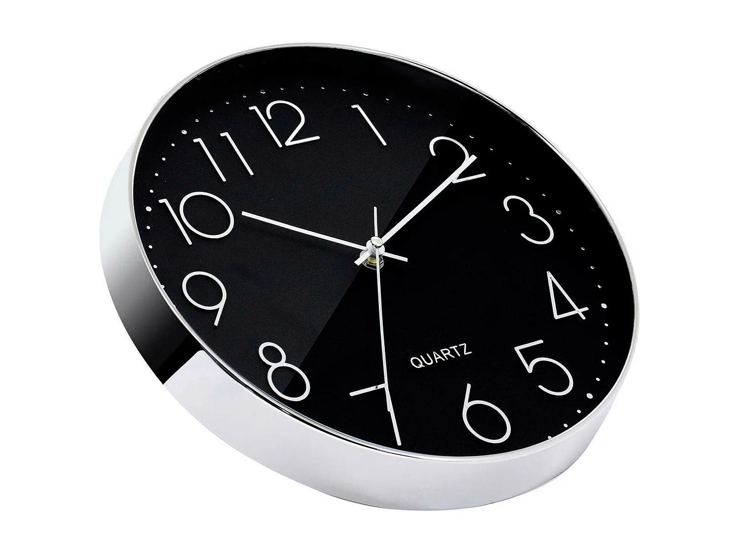 Reloj de Pared Moderno en Relieve con Esfera Negra Ø30 cm O91