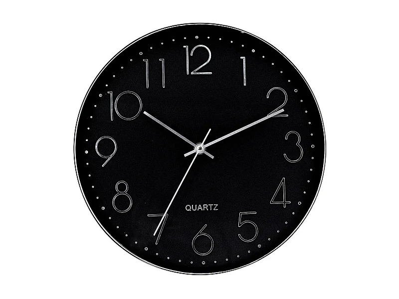 Orologio da parete moderno in rilievo con quadrante nero Ø30 cm Thinia Home
