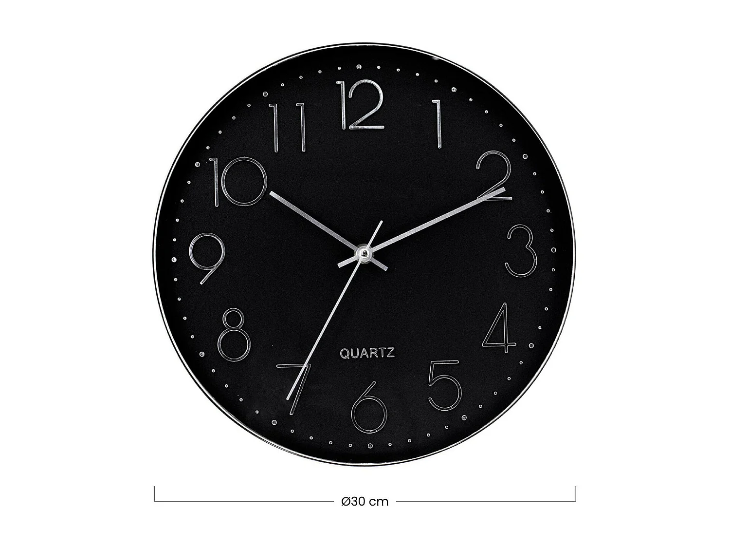 Orologio da parete moderno in rilievo con quadrante nero Ø30 cm Thinia Home