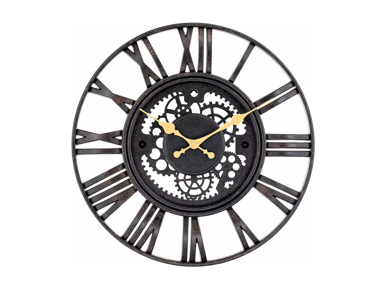 Horloge Murale Vintage Découpée Noir/Or Ø38 cm O91