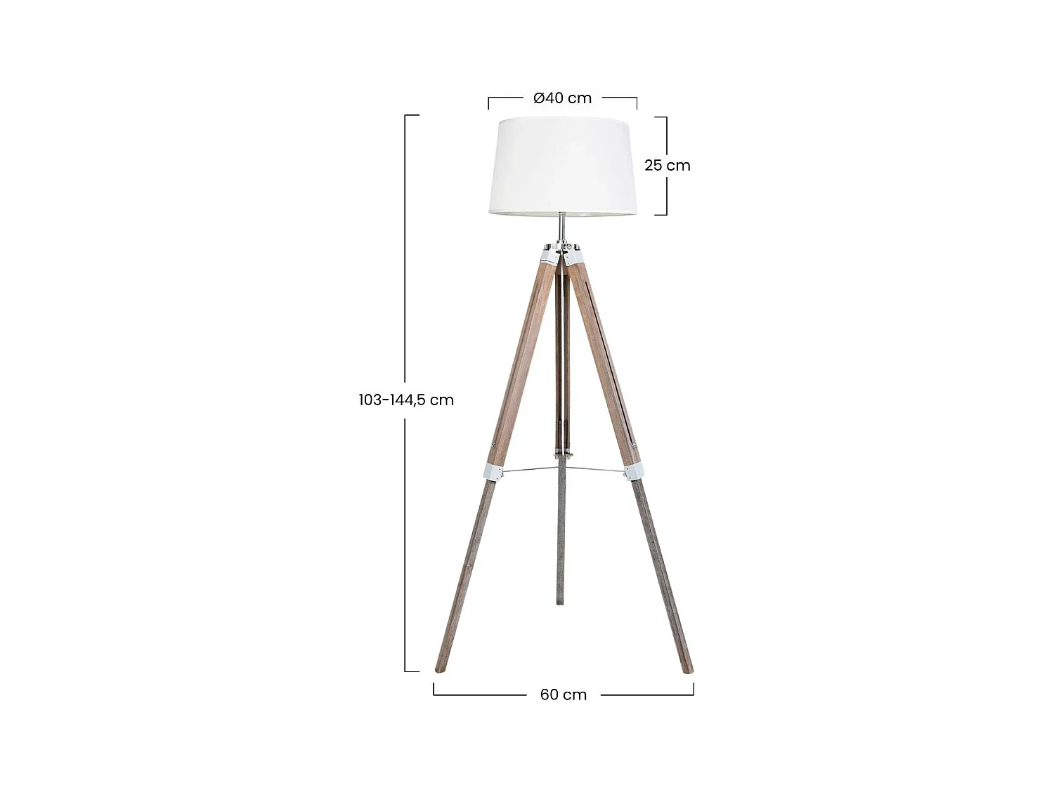 Lampada da terra treppiede 60x52x144,5 cm Bianca O91