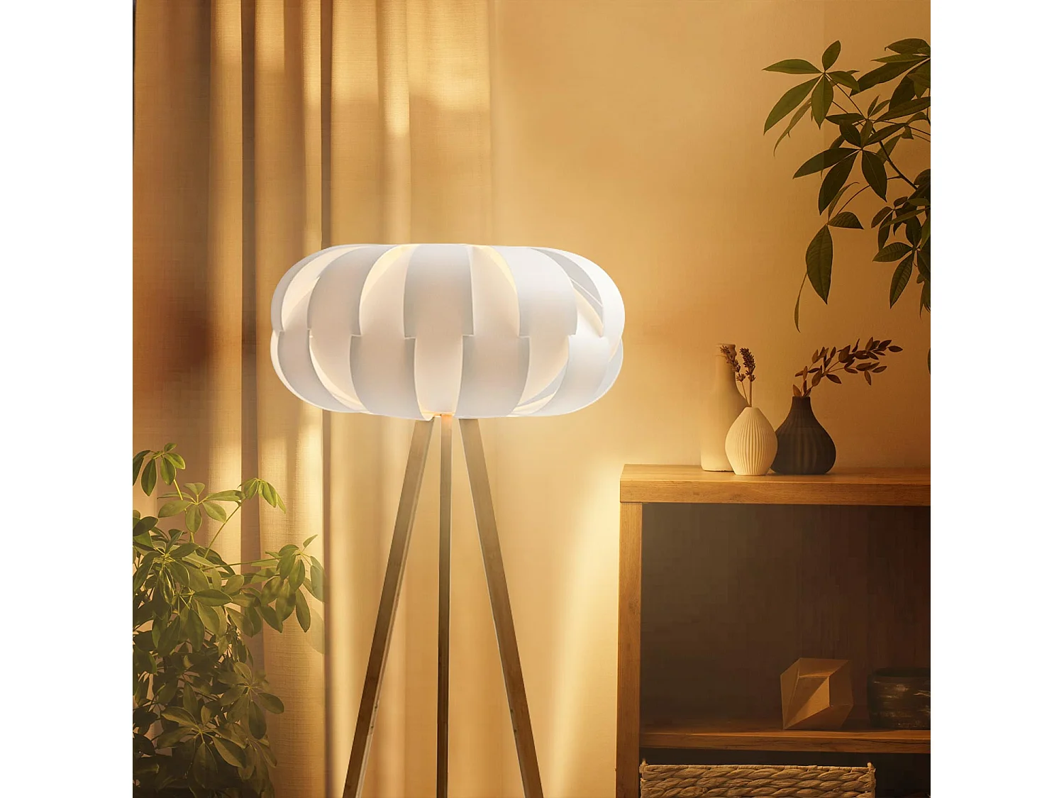 Lámpara de Pie Buana Blanco 47x150cm O91