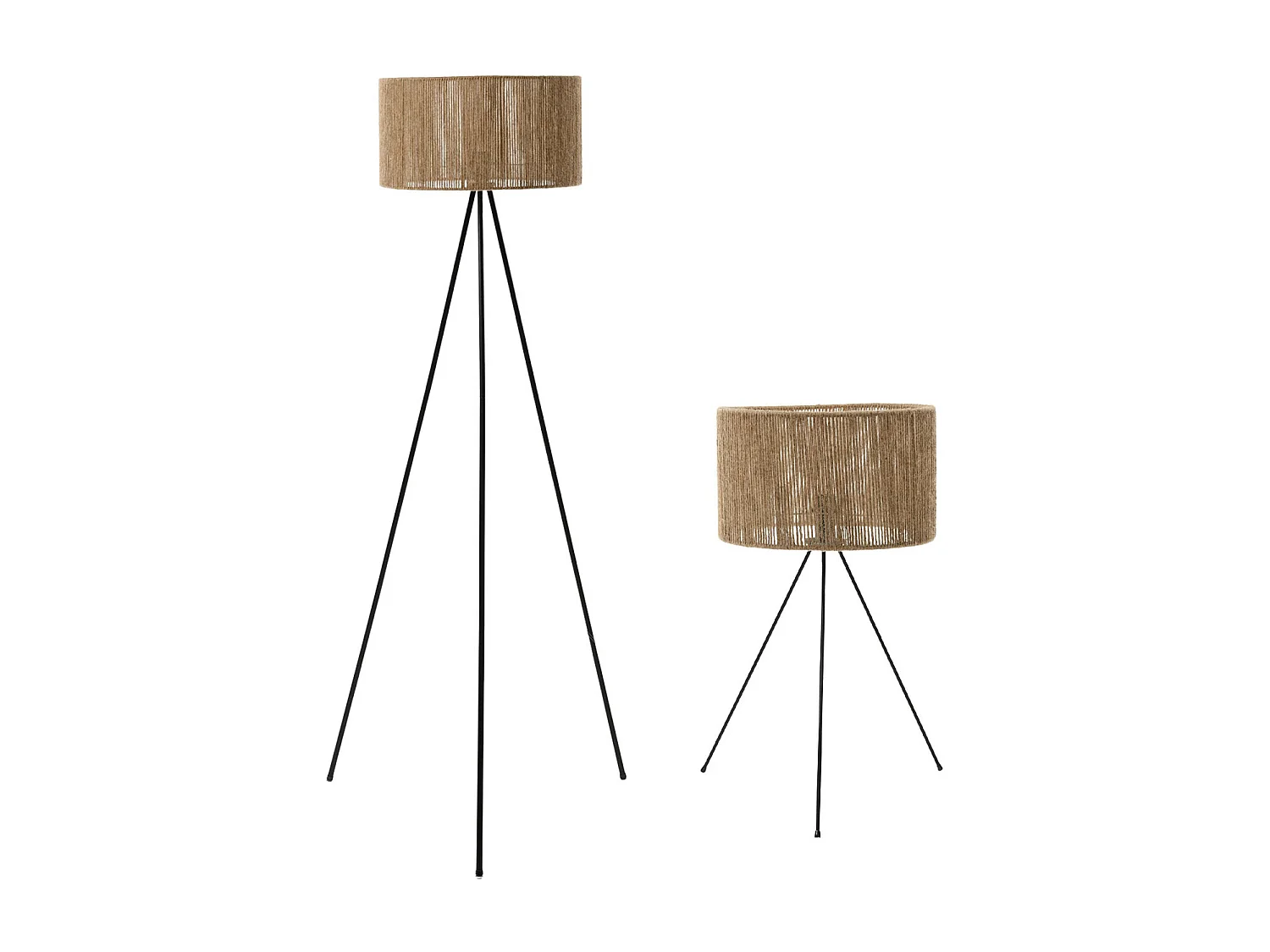 Set 2 Lámpara de Pie y Lámpara de Mesa Budi Beige O91