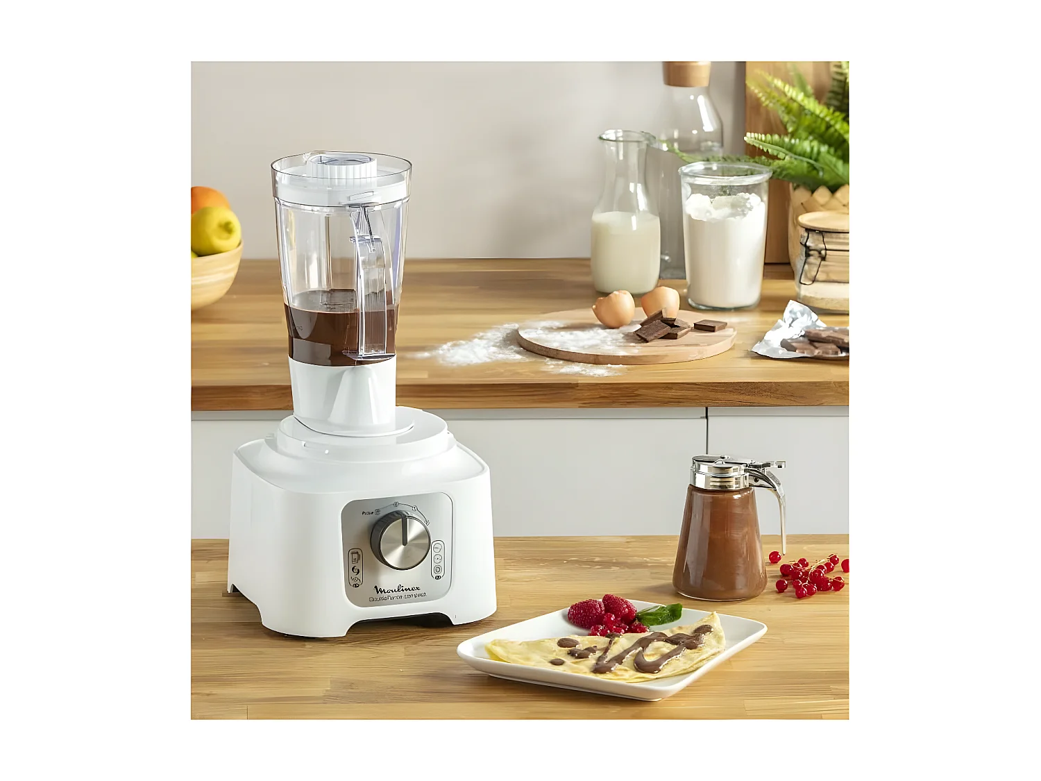 Robot multifonction Moulinex FP544111 Double Force Compact 800 W Blanc