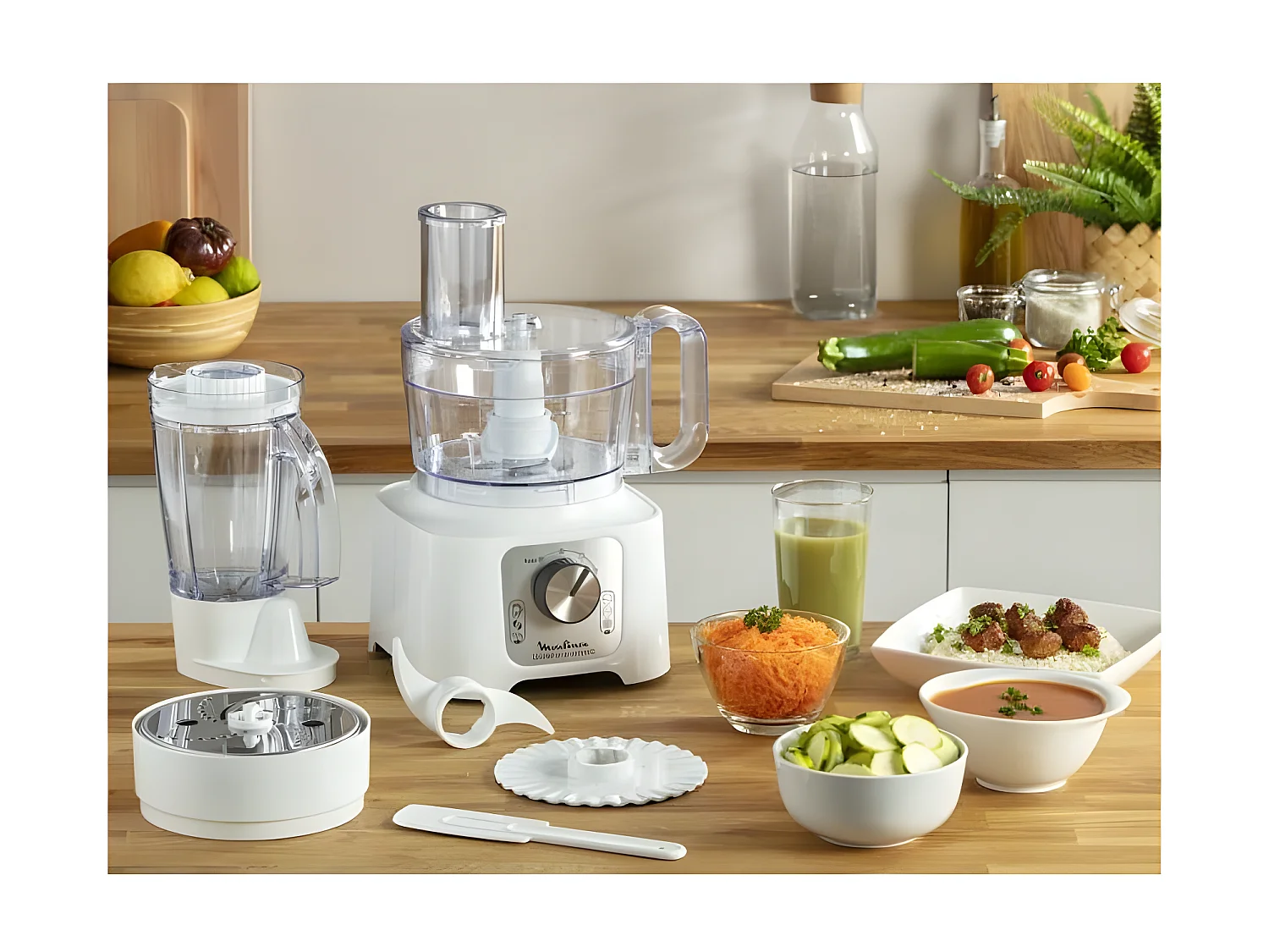 Robot multifonction Moulinex FP544111 Double Force Compact 800 W Blanc