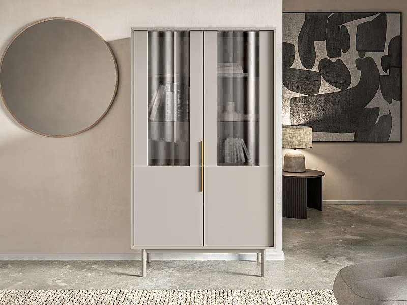 Vetrina con 2 ante Beige - DABRIANA