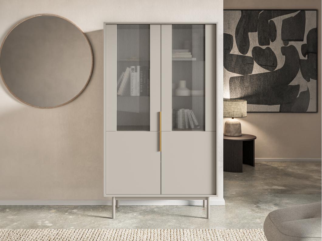 Vitrine avec 2 portes - Beige - DABRIANA