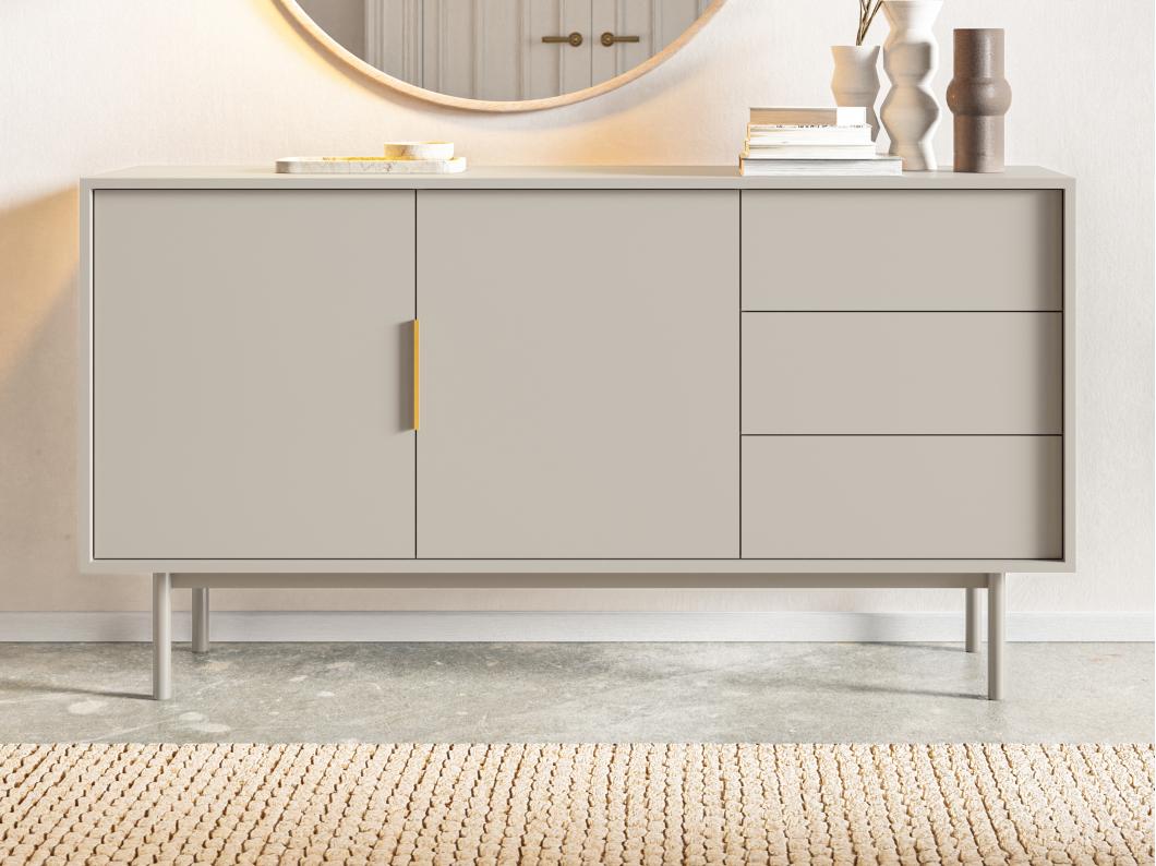 Aparador con 2 puertas y 3 cajones - Beige - DABRIANA