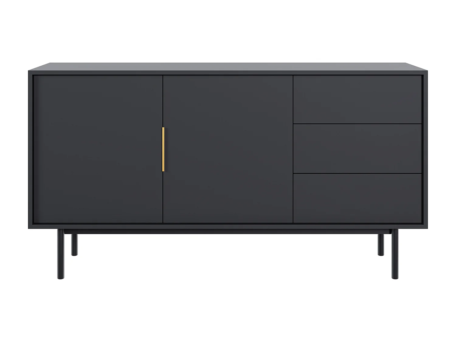 Sideboard mit 2 Türen & 3 Schubladen - Schwarz - DABRIANA