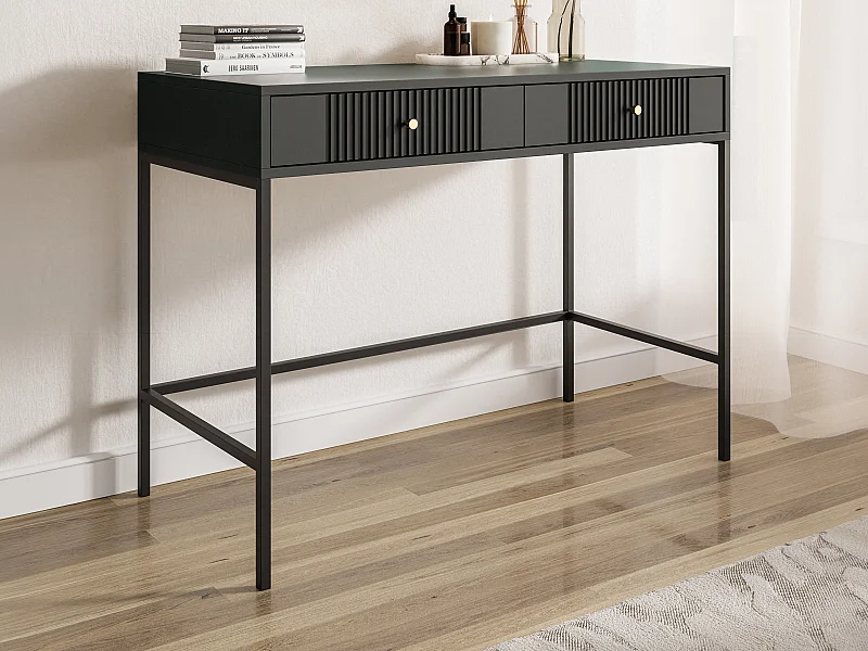 Consolle con 2 cassetti in MDF Nero - DEMASIA