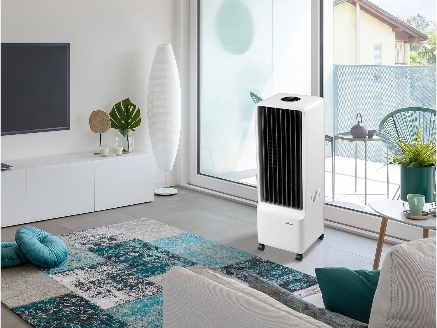 Rafraichisseur d'air par évaporation à débit élevé avec purificateur