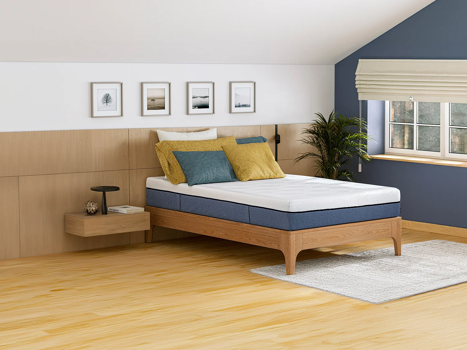 Matelas 90 x 190 cm ressorts ensachés 7 zones et mémoire de forme ép.24cm - KASUI de YSMÉE
