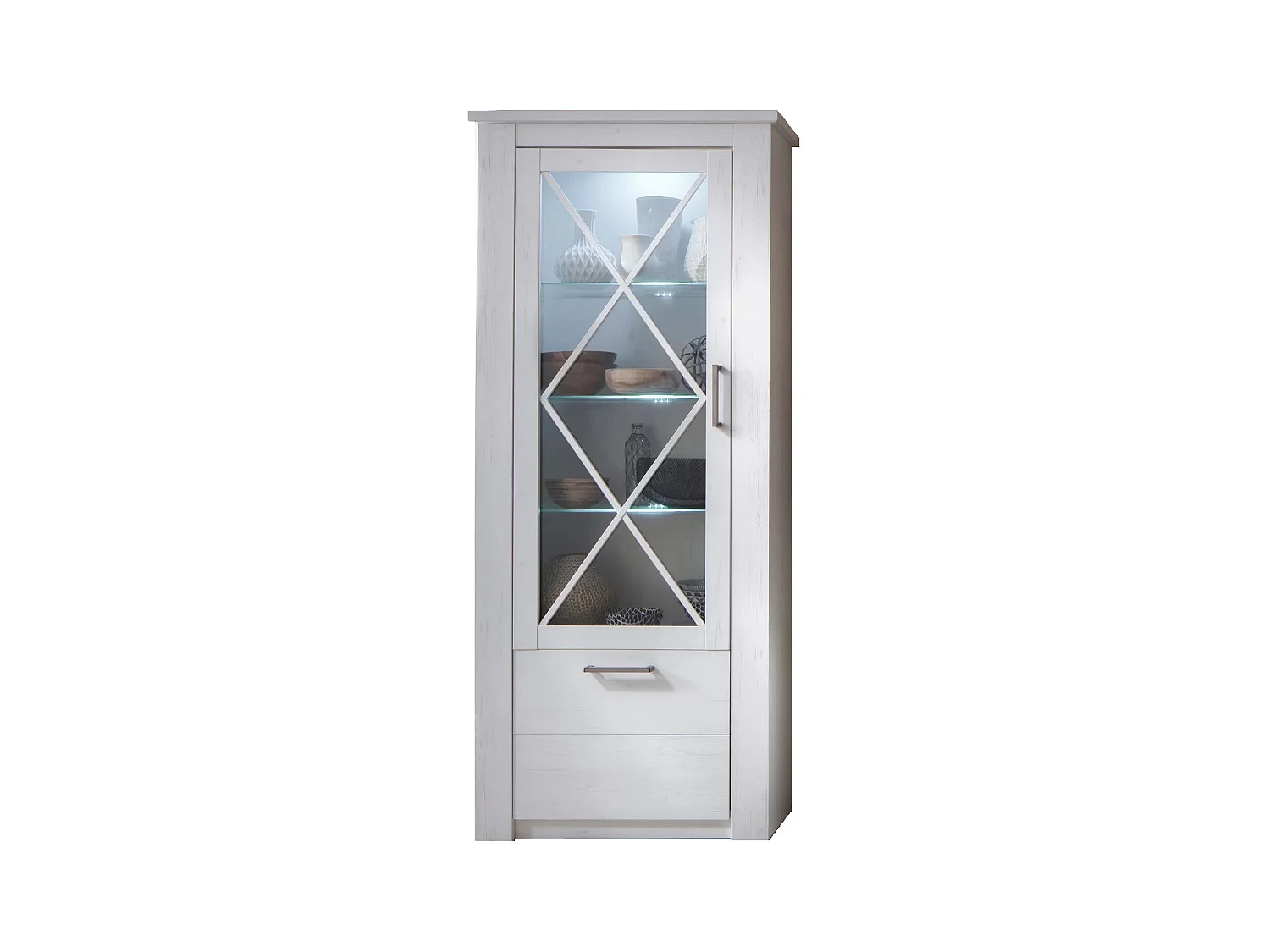 Vitrine 2 portes mélaminé blanc Aria
