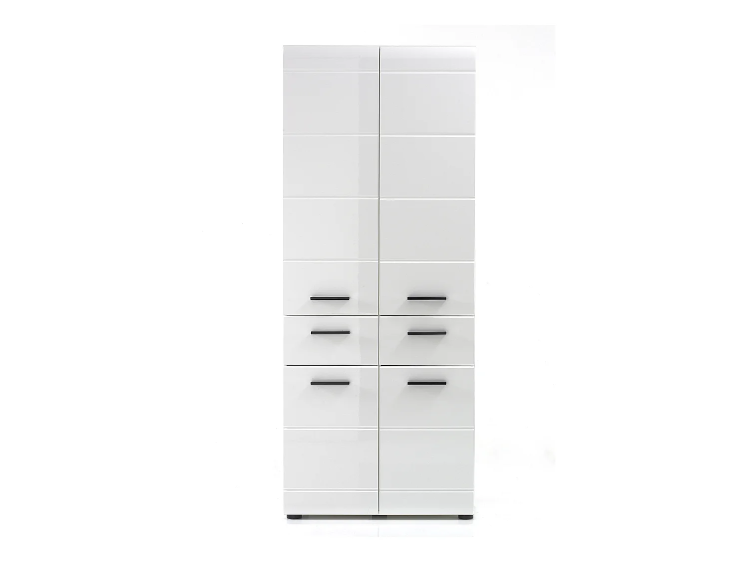 Meuble salle de bain. Meuble colonne double mélaminé blanc brillant. L - H - P : 60 | 182 | 31 cm