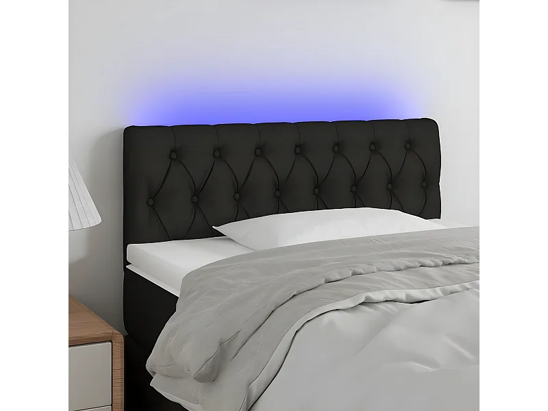 LED - Kopfteil für Bett | Bett-Kopfteil Schwarz 90x7x78/88 cm Stoff -MN425170