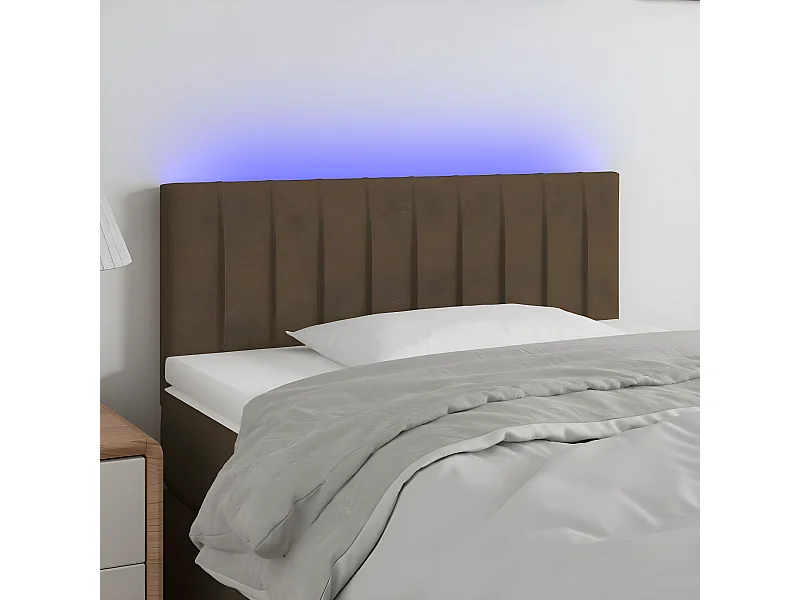 LED - Kopfteil für Bett | Bett-Kopfteil Dunkelbraun 100x5x78/88 cm Stoff -MN459177