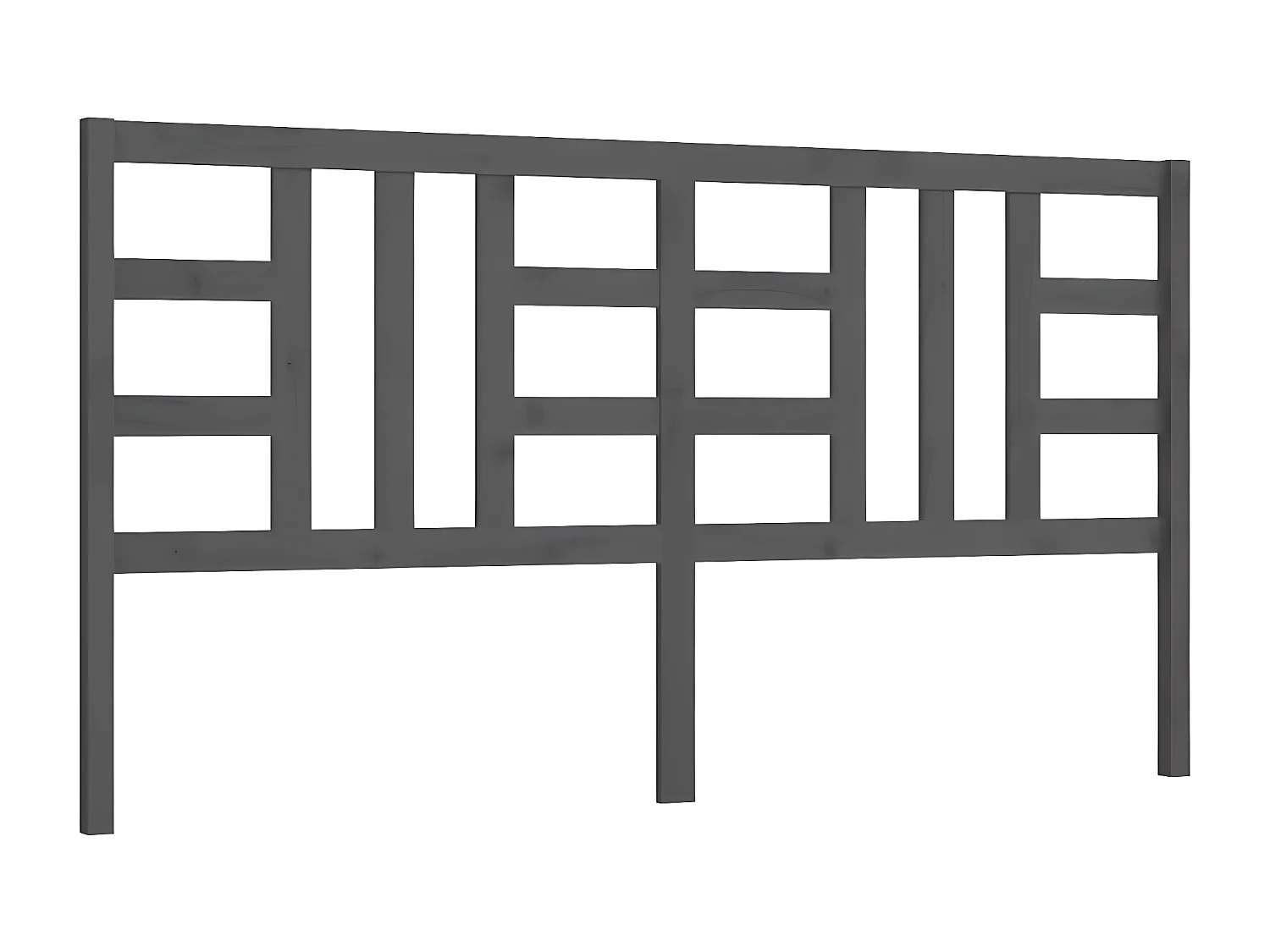 Kopfteil für Bett | Bett-Kopfteil Grau 206x4x100 cm Massivholz Kiefer -MN263278