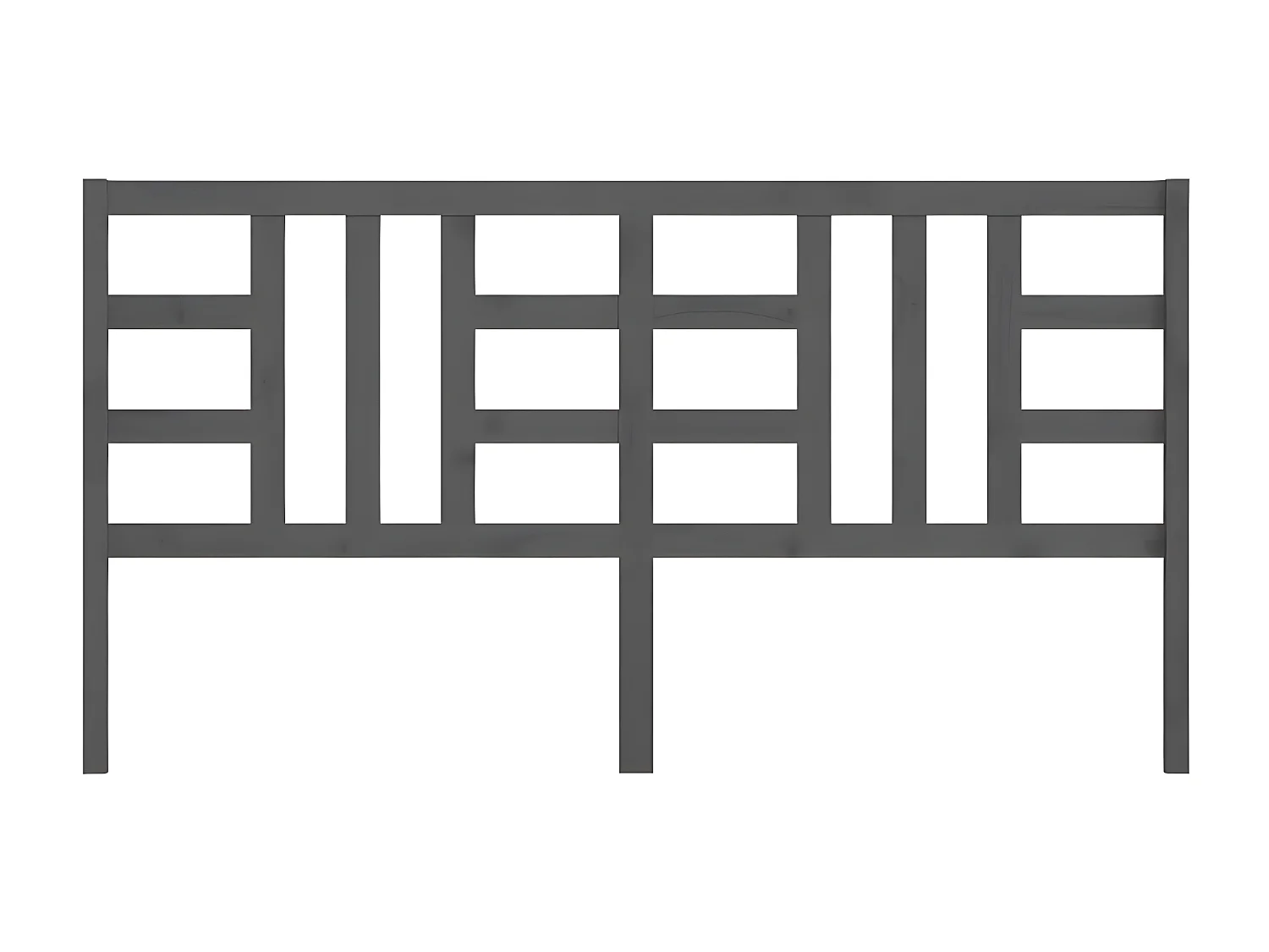 Kopfteil für Bett | Bett-Kopfteil Grau 206x4x100 cm Massivholz Kiefer -MN263278