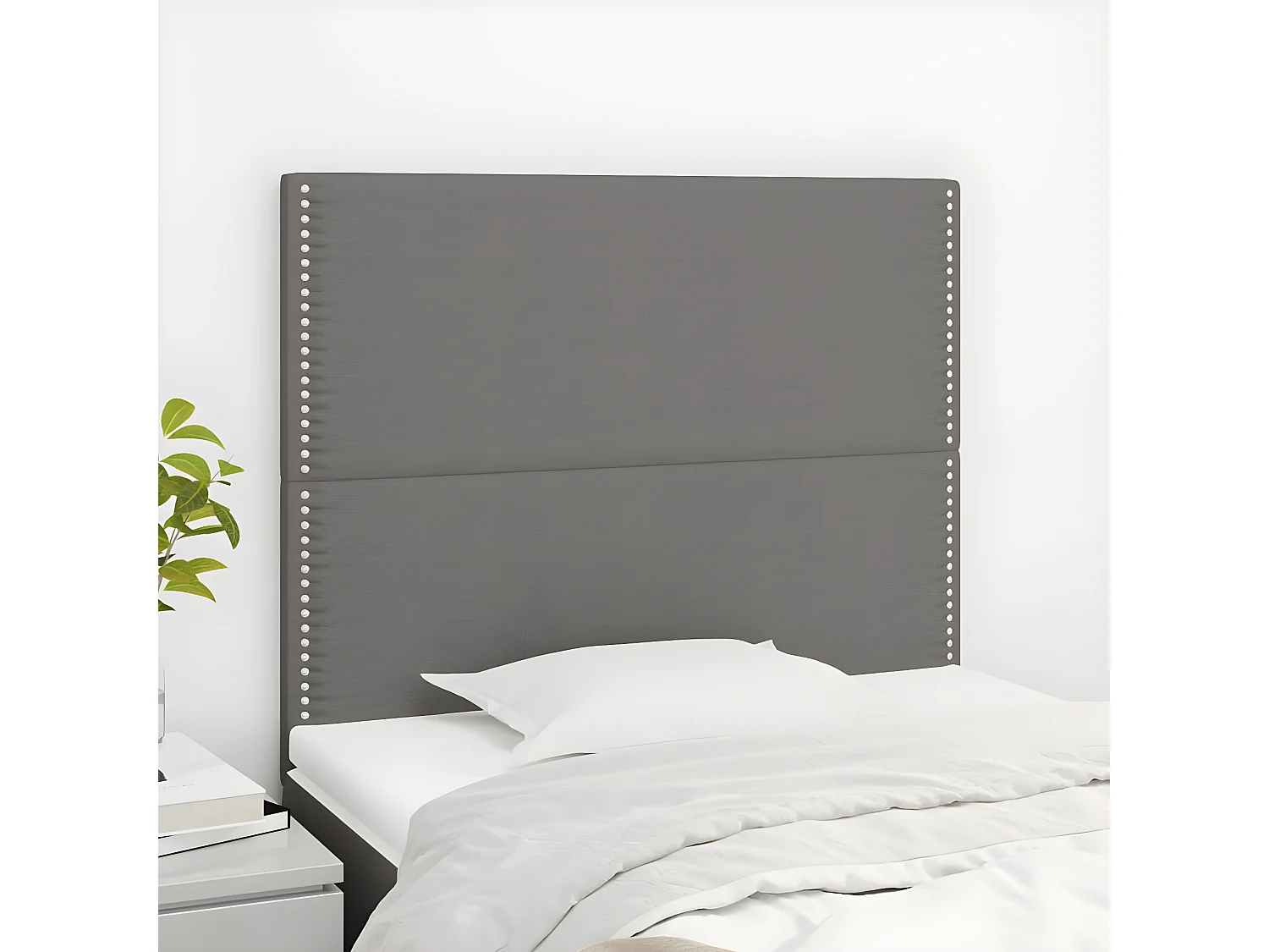 2er Kopfteil für Bett | Bett-Kopfteile Dunkelgrau 90x5x78/88 cm Stoff -MN580028