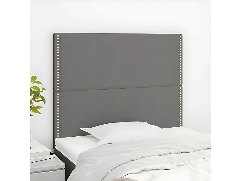 2er Kopfteil für Bett | Bett-Kopfteile Dunkelgrau 90x5x78/88 cm Stoff -MN580028