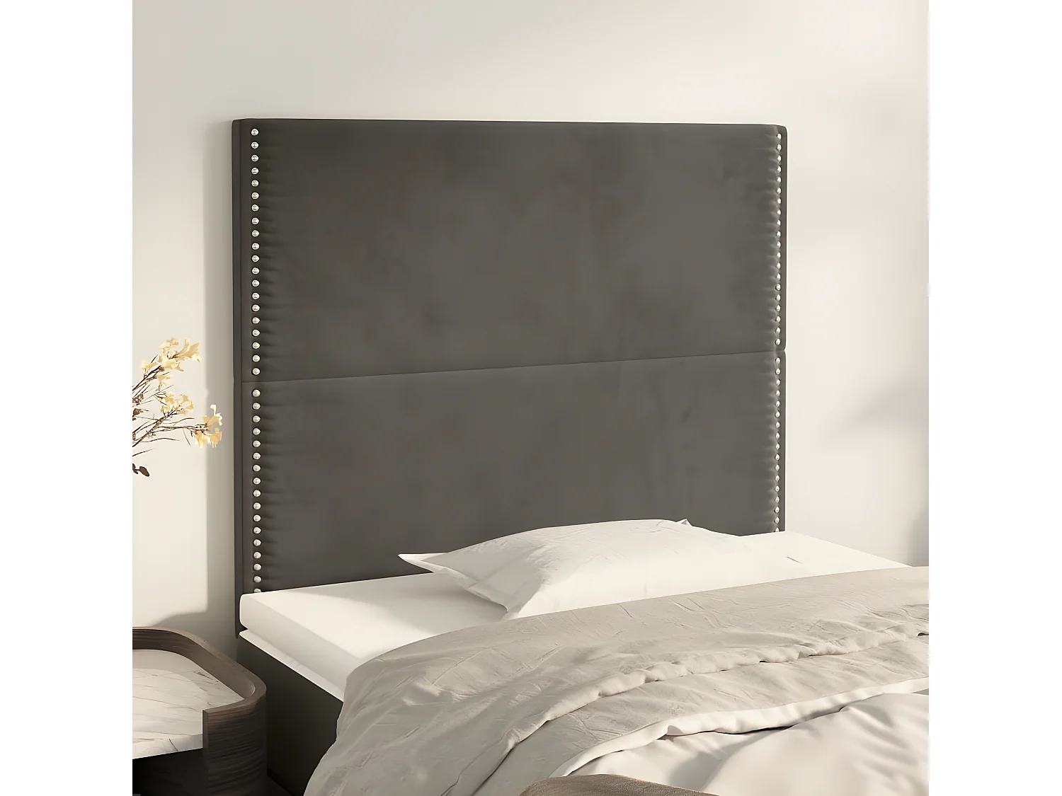 2er Kopfteil für Bett | Bett-Kopfteile Dunkelgrau 90x5x78/88 cm Samt -MN299611