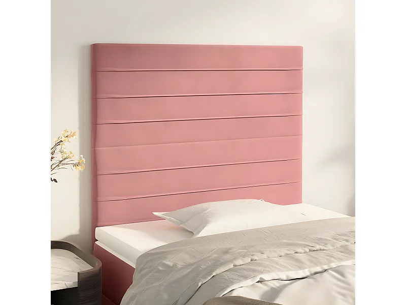 2er Kopfteil für Bett | Bett-Kopfteile Rosa 90x5x78/88 cm Samt -MN121323